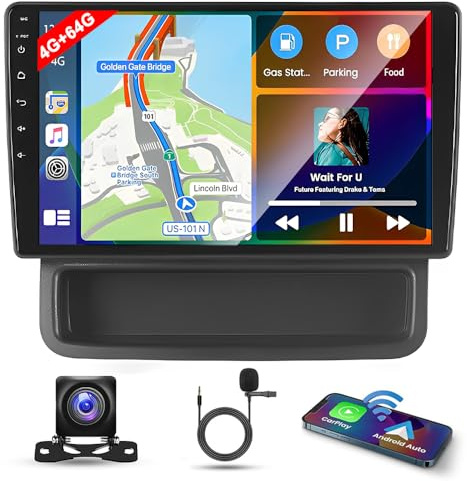 10 4G+64G Android 14 Car Stereo for Renault Trafic 2010-2014, for Vauxhall Vivaro IPS Touchscreen 2 Din Car Radio Receiver w/Wireless Carplay Android Auto GPS Navi Bluetooth Wifi BT SWC Backup Camera