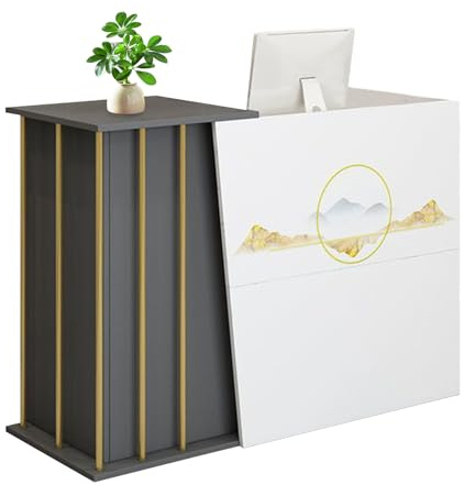 GAOXIAO Liten receptionsdisk, kassadisk för stormarknad, receptionsdisk med skåp för frisörsalong, diskbord för kontor, frisörsalonger och butiker A 100 cm