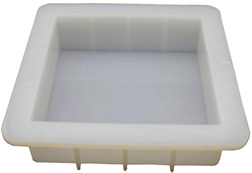 Molde cuadrado de silicona de 6 pulgadas para hacer jabón, capacidad de 1100 ml, moldes de jabón de silicona
