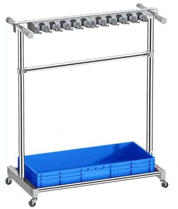 SnamicE Soporte para Escoba y trapeador, con Ganchos y Ranuras, extraíble, para Armario, de pie, 24 Ganchos y 10 Ranuras, Azul, 122 x 97 x 50 cm,Blue-122x97x50cm