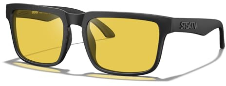 STGATN Übergroße Nachtfahrbrille für Herren, 155 mm breit – Größe XL für Grosse Köpfe, blendfreie polarisierte Nachtsichtbrille, reduziert grelles Scheinwerferlicht.