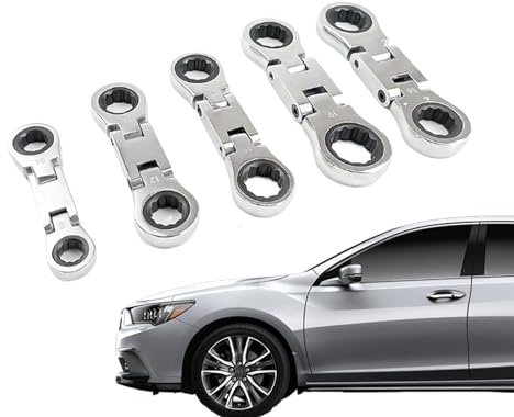 Générique Jeu De Cliquets - 5 Pièces Clés A Douilles Double Têtes Flexibles Poche - Clé Pliante 180 Degrés Outil Rétractable 19 Mm Maison Automobile Électricien