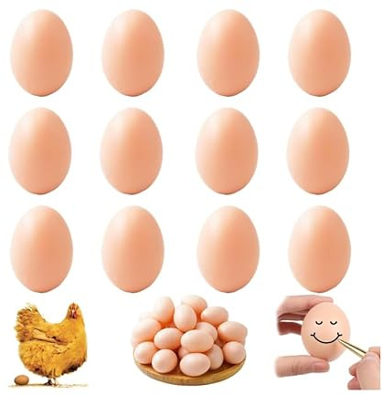 12 Stück Holzeier, natürliche Holzeier zum Bemalen, Ostereier für Heimdekoration und Hühnertraining, 5.2 x 3.7 cm Größe für Erwachsene Kreativprojekte und saisonale Festlichkeiten
