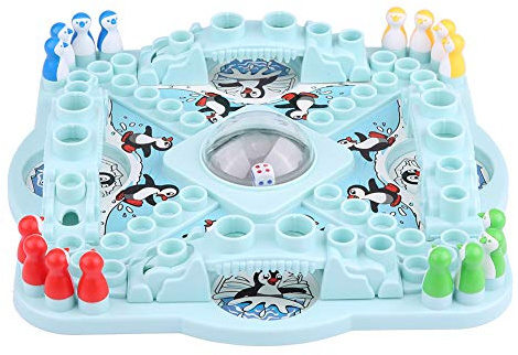 Pop N Drop Penguins Brädspel Kul Familj Interaktivt tärningsspel för barn Vuxna Strategi Leksakssäkert Plastmaterial Färgglada pingviner 25,3x25,3x3,5 cm