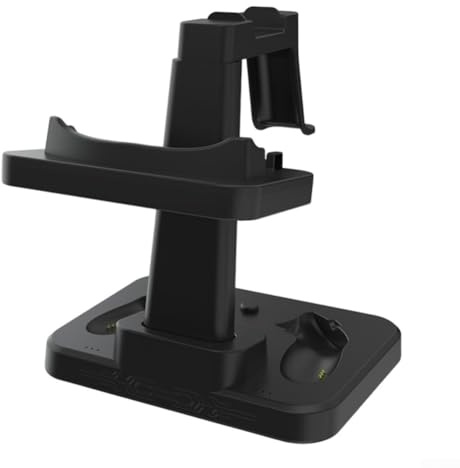 Zeroupshop Soporte de visualización de auriculares y controlador de realidad virtual compatible con Meta para Quest-3/3S, construcción ABS, tamaño compacto de 27 x 17 x 2 cm, colgador integrado para