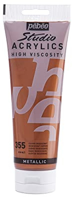 Pébéo - Acrylic Fine Studio Acrylics - Acrylfarbe für Künstler - Farbe für Profis und Anfänger - Leuchtende und pigmentierte Farbe - Kupfer - 250 ml