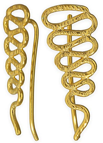 Handmade geschenk für sie Gold Sterlingsilber Schlange Ohr Manschetten, minimal Ohrring Manschetten, Ohr Kletterer hypoallergen, Schlangenohrringe, ear cuff, Manschetten