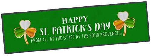 Happy St Patrick's Day Bar Mat Personalised Bar Runner Mats Irish Gifts Rubber Beer Mat Accessories For Home Pub Man Cave Party Decorations Green Pub (Small - 440 x 250 mm)