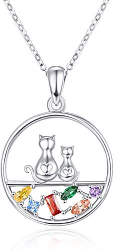 Katthalsband 925 sterling silver katt hänge födelsedagspresent för kvinnor flickor