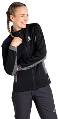 Odlo Damen Langlauf Jacke BRENSHOLMEN, black - new odlo graphite grey, XS