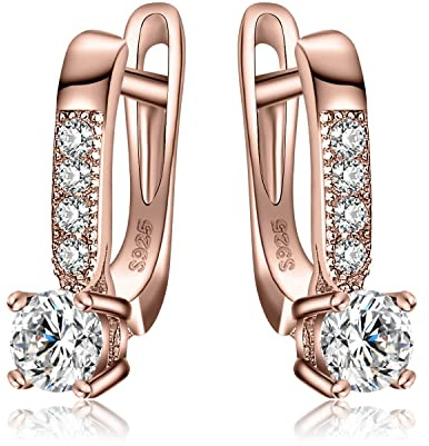 JewelryPalace 925 Sterling Silber 1ct Zirkonia CZ Creolen Ohrringe Geschenk Für Frauen Rosegold Gold