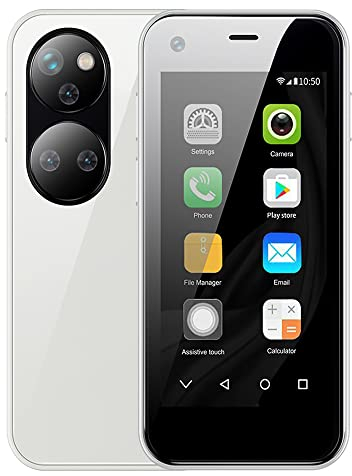 Hipipooo Mini 3G Smartphone sbloccato, Android 6.0, 2,5 pollici, 1580 mAh, 0,3 MP + 5 MP Telefono per bambini a doppia fotocamera(P40-bianco)
