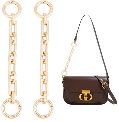UNICRAFTALE 2 Stk 14.5 cm Golden Taschen Verlängerungsketten Umhängetaschen Ketten Handtaschen Schultertaschengurt Verlängerungsketten Legierungs Taschen Ketten Mit Federtorringe Für Taschengurte
