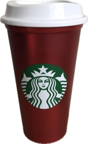 STARBUCKS Holliday ST0001 - Vaso de viaje reutilizable rojo metálico 2023 (Grande 16 onzas)