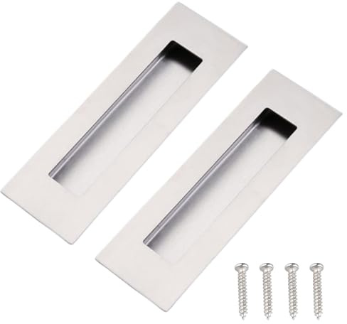 Pamtns 2 Piezas Tirador Puerta Corredera Tiradores Empotrados Ocultos Acero Inoxidable Manijas Tiradores Puerta Empotrados Acero Inoxidable Manijas Empotrados con Tornillos para Cajones Armarios