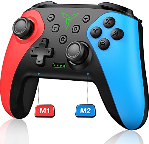 Elegamefy Switch Pro Controller für iOS/Android, 1000mAh kabelgebundener PC-Controller mit Programmierbar, Turbo, 4-Level-Vibration, 6-Achsen-Gyro, Gamepad kompatibel mit Switch/Lite/OLED Zubehör