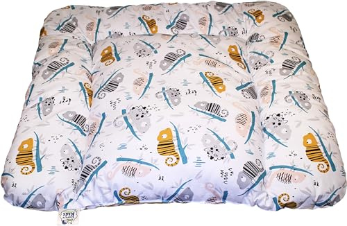Clevere Kids Wickelauflage Sterne und Tiere 65x70 cm OEKO-TEX Standard 100 waschbar (Chamäleon gelb)