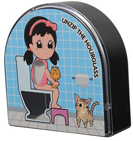 MUCKLILY 5-Minuten Sanduhr Aus Robustem Kunststoff 360° Drehbar Toiletten Timer Badezimmer Dekoration Mit Cartoon Motiv Für Kontrollierte Nutzung