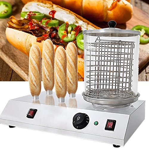 XNXYSMKJ Machine à Hot-Dog Professionnelle, Chauffe-saucisses, cuiseur à saucisses en Acier Inoxydable/3 pièces (4sticks)