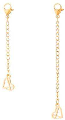 SUPERFINDINGS 2 Pcs Chaîne D'Extension pour Collier et Bracelet en Laiton Plaqué Or avec Pendentif en Forme de Cœur Extenseurs Réglables avec Fermoirs Mousquetons