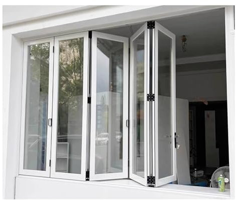 XILYZMO Schiebefenster, Horizontal Verschiebbares Food Truck-Service- Fenster, Nach Links Und Rechts Verschieben Kleinesr, Mit Gehärtetem Glas Falt- Schienenfenster(80x80cm)