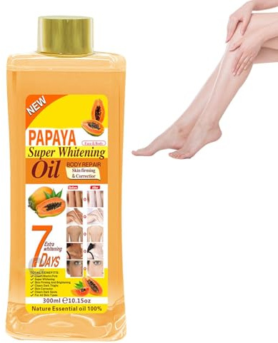 Aceite de cúrcuma 7 | Aceite de cúrcuma de 300 ml para blanquear la piel | Aceite corporal iluminador intensivo 7 | Aceite súper blanqueador de cúrcuma profundamente hidratante F