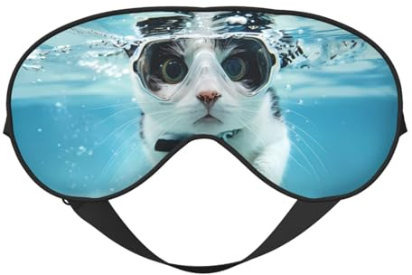 Lunettes de natation pour chat - Masque de sommeil double face pour homme et femme - Occultant pour dormir et voyager