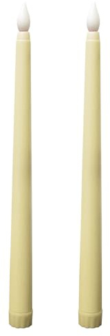 KARELLS LED Candle Sticks, Flameless Taper Candles, Battery Operated, Dusk to Dawn Outdoor Lighting, Reusable for Christmas Home Easter Wedding Decoration, 2PCS Beige [Energy Class A]