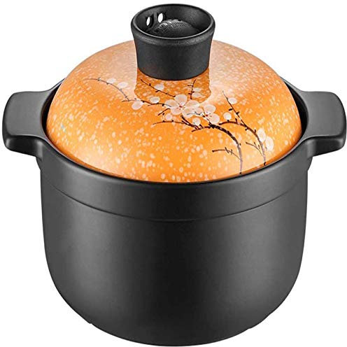 Casserole Household Casserole Dish Large Capacity Soup Pot High Temperature Resistant Ceramic Casserole Stew Pot Cookware Casserole dish (Orange Low)