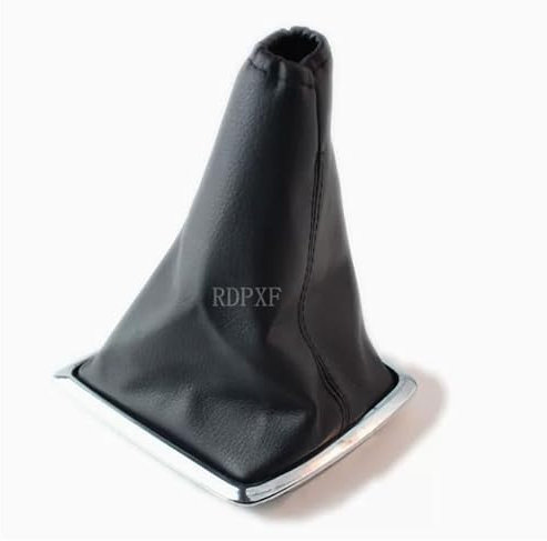 Fllyvly Cubierta de Palanca de Cambios en Piel Sintética Negra para Ford Focus 2005-2012, Compatible con Focus MK2 2005-2008, Diseño Elegante,cubierta antipolvo de la perilla de cambio de coche