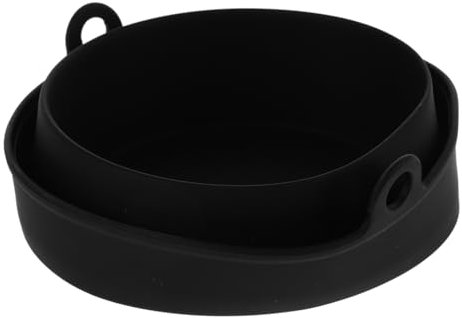 Secchio Raccogli-grasso in Silicone Pieghevole Nero, Altezza Regolabile