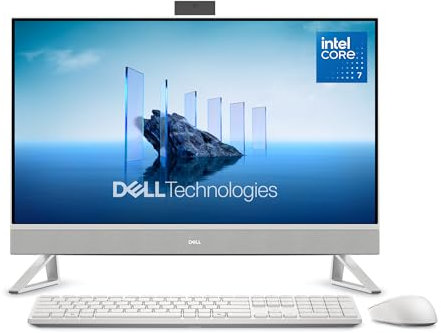 Dell 27 All-in-One EC27250-27 FHD Display, Intel Core 7 Series 1, Intel Graphics, 16GB RAM, 1TB SSD, Windows 11 Home, AZERTY Wireless Keyboard & Mouse Included - Silver