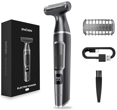 ENCHEN Rasoir électrique pour femme – 60 minutes d'utilisation sans fil rechargeable avec affichage numérique, rasoir étanche IPX7 pour femmes, pour jambes, bras, dos et aisselles, rasoirs humides et