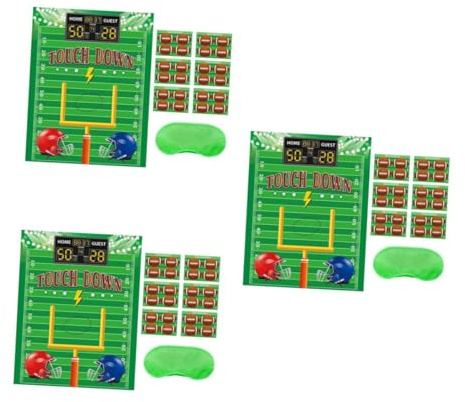 HANABASS 3 Sätze Rugby Party Spielset mit Poster Aufklebern Augenbinde und Punkteklebern American Football Themenparty Dekoration für Kindergeburtstag und Sportveranstaltungen