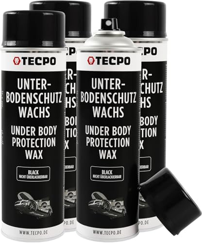 TECPO Cera protettiva per sottoscocca spray, 4 X 500 ml, protezione per sottoscocca cera, protezione anticorrosione