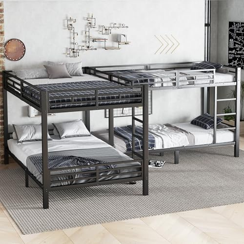 Letto in ferro, letto a castello, scala a tre livelli, stabile rete a doghe, configurazione più letto, letto in diverse misure, 90 x 200 cm e 140 x 200 cm