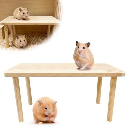 Tmefoy Hamster Plattform aus Holz, 25x14 cm Kletterplattform, Hamster Zubehör für Hamsterkäfig, das Schneiden Ist Ordentlich, Geeignet für Meerschweinchen