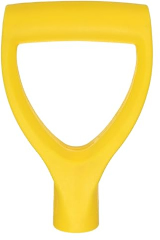 M METERXITY 1-Pack Shovel D Grip Handle, 32mm/ 1.26 Inch Inside Diameter Plastic D Shaped Grip Shovel Handle Replacement for Digging Raking Tools [Yellow]