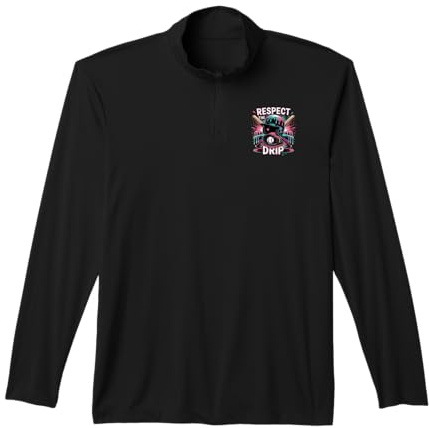Respect The Drip Baseball Ice Cream Drip Helmet Bat Boys Performance Quarter-Zip Top