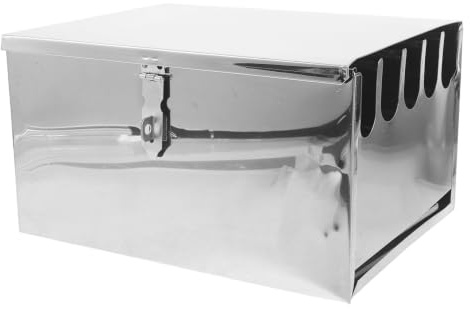 INOOMP Scatola portacoltelli in acciaio inox, portacoltelli professionale a 5 scomparti con coperchio, organizer per coltelli da cucina resistente con serratura per uso in ristoranti