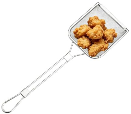 Skimmer Spoon - Fine Mesh Oil Strainer Colander With Long Handle | Stainless Steel Frying Spoon Strainer for Kitchen Restaurant Cooking Frying Hot Pot