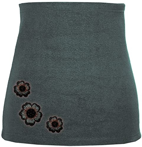 alles-meine.de GmbH Nierenwärmer Uni grau hellgrau - dunkelgrau Blume Blüte - Applikation Bauchwärmer/Fleece Frottee Nierengurt Leibwärmer Männer Frau Kinder Sport Baby Gr. Grö..