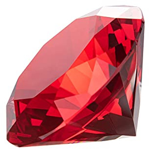 Presse-papier Longwin de 100 mm - En cristal, en forme de diamant, couleur unie - Décoration pour maison, lieu, Red