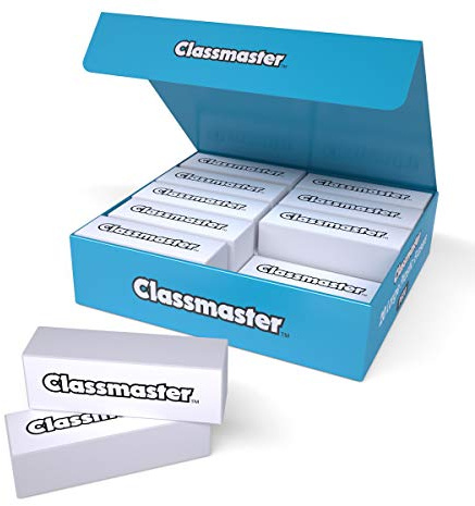 Classmaster PE20 pennsuddgummi – stor, PVC-fri, ftalatfri – vit, förpackning med 20