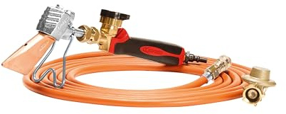 Dachrinnen Lötset - Lötkolben Dachrinne - Lanze mit Kupferstück Turbo - Griff mit Winkel-, Schnell- und Drehkupplung - Druckminderer Propan 2 bar - Gasschlauch aus Kautschuk - EXPRESS
