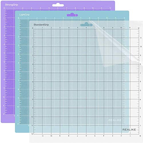 REALIKE Schneidematte für Silhouette Cameo 3/2/1,12x12 Zoll 3er-Pack Klebstoff klebrig Cutting Mat 3er-Pack Flexibler rutschfester Ersatz Vinyl matte zum Basteln (multicolored)