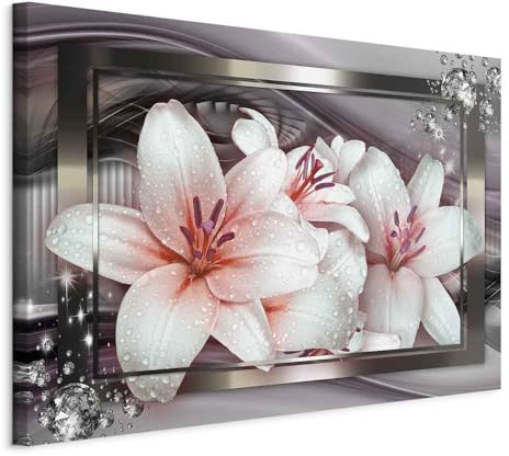 murando - Leinwandbild Blumen Diamant Abstrakt, 120x80 cm, 1-teilig, modern | Hochwertige Leinwand, sofort aufhängbar, ideal fürs Wohn- oder Schlafzimmer, wasserfest und lichtecht, langlebig, stilvoll