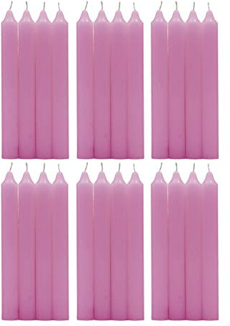 H Hansel Home - Leuchterkerzen 24 Stück, Kronkerzen Durchmesser 1.8 cm, Länge 17.5 cm,pinke Farbe