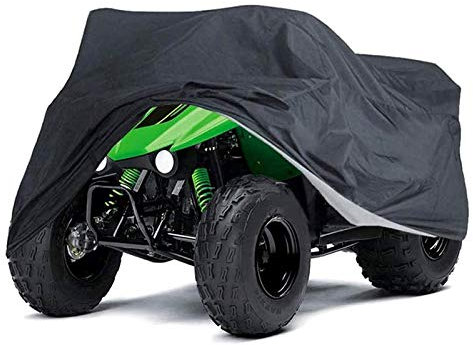 AMGJ Quad ATV Abdeckung, Schutz wasserdichte Abdeckplane 190T Gewebe Quad Abdeckplane UV-Schutz,Schwarz,XXXL