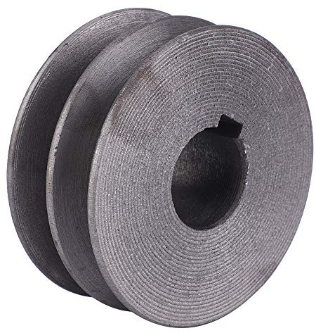 Fafeicy Rueda de polea de Acero, 7 x 7 x 3 cm polea de Pista de Doble Ranura en U, Diámetro de 72 mm y Diámetro Interior de 24 mm, para Motor de máquina de Corte